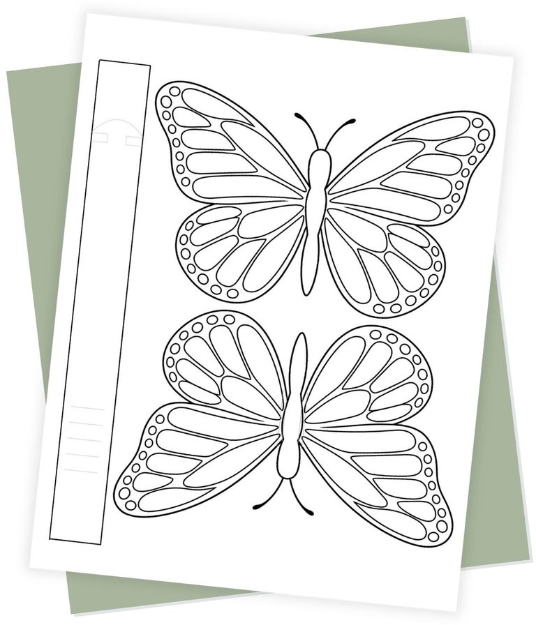 Free printable monarch butterfly craft template for kids to make a wristband or puppet